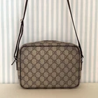 ​GUCCI 114291 GG Supreme toile beige PVC cuir bandoulière sac bandoulière unisexe​