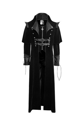 Punk Rave New Men Black Gothic Steampunk VTG Regency Horseman Long Coat Jacket - Picture 11 of 17