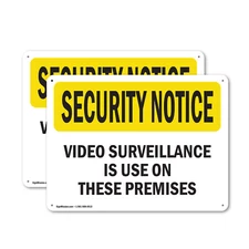 (2 Pack) Video Surveillance On Premises OSHA Security Notice Sign Decal Metal