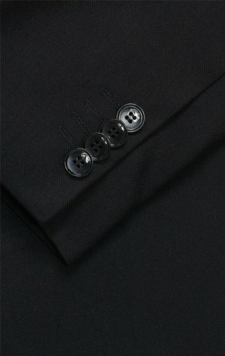 I4 Mens Black Herringbone Wedding Evening Formal Royal Ascot Tailcoat Jacket - Picture 4 of 10