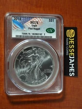 2014 $1 AMERICAN SILVER EAGLE CAC MS70 PAUL NUGGET HAND SIGNED FOUNDERS LABEL