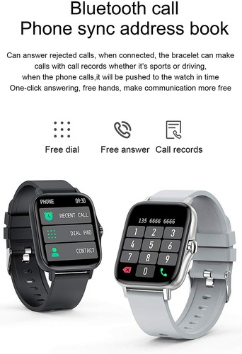 OUFUNI Smartwatch mit Call-, Fitness-, Herz-, Schlafmonitorfunktionen - Bild 6 von 8