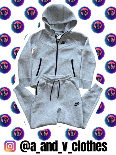 Nike Tech Fleece Girls Trackuit Small Grey *** - Picture 1 of 7