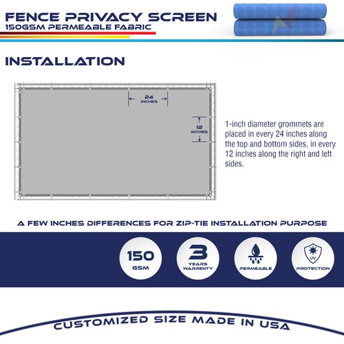 5'x10' Privacy Fence Screen Windscreen Garden Yard Mesh Shade Cover w/ Ziptie - Picture 56 of 73