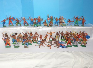 3-Vintage-rare-Collection-Rubber-Indians-55pcs-GDR-Germany-70-039-s