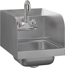 12" x 16" Commercial Wall Mount Stainless Steel Hand Sink with Faucet