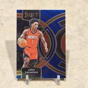 2023-24 Panini Select Amen Thompson Blue Prizm Premier Rookie RC #122 Rockets