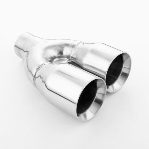 Quad Double Wall 3.5" Out 2.25" Inlet Straight Staggered Exhaust Tips SS304 - Foto 3 di 6