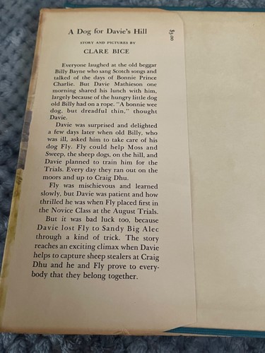 Vintage 1957 “A Dog For Davie’s Hill” Hardcover Book w/ Dust Jacket - Picture 3 of 10