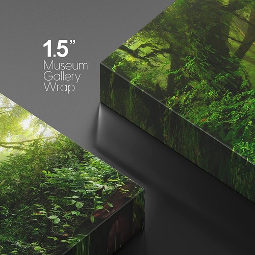 24"x36"-Green Forest Landscape Wall Art Nature Canvas Print - Picture 4 of 5