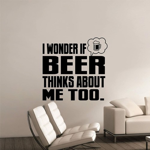 Calcomanía de pared Wonder Beer Quotes cervezas bebida vinilo arte pegatina hogar habitación bar bodega - Imagen 2 de 5