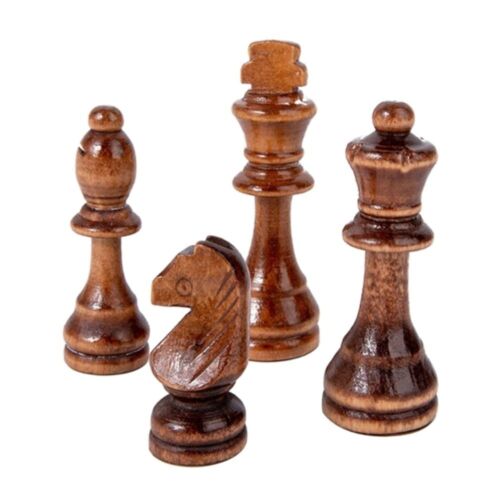 32Pcs Wooden Chess Pieces Standard International Staunton Pawns Chess Game AU - Picture 4 of 12
