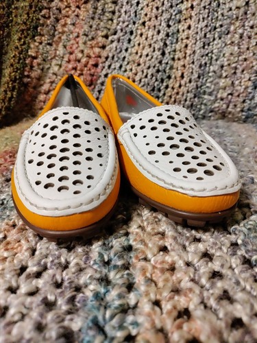 Golf Loafer, Marc Joseph Womens Madison Orange/White Tumbled Golf Shoes Size 5.5 - Picture 12 of 15