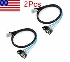 2x Mini SAS to 4-SATA SFF-8087 Multi-Lane Forward Breakout Internal Cable 3 Feet