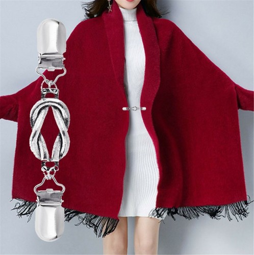 Dress Blouse Shawl Twist Clips Brooch Cardigan Collar Safety Clip Clasps Pin - Picture 2 of 11