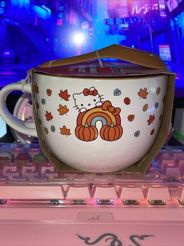 2023 Sanrio Hello Kitty Schleife Herbst Halloween Becher Löffel Set Kürbis Blätter Keramik