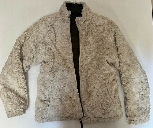 The North Face Mossbud Reversible Coat Jacket L(14/16) Gray Insulation Fleece - Picture 4 of 7