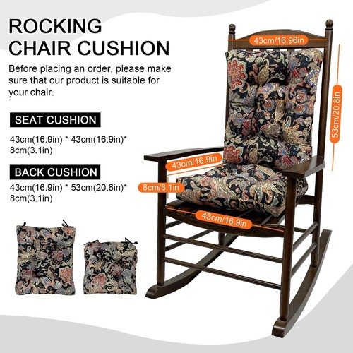Cojines mecedora de 2 piezas para exteriores impermeables cojines para silla de asiento con lazos. - Imagen 86 de 88