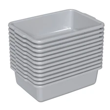 Cand Utility Bus Box Storage Bin with Handles, 12-Pack, Gray, 17.5"x12.9"x4.7"