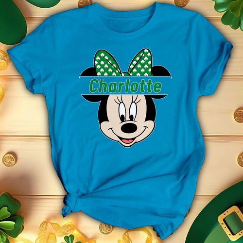 Minnie Mouse Personalised Womens Funny St.Patricks Day T-Shirts Top Irish #STPD - Picture 13 of 35