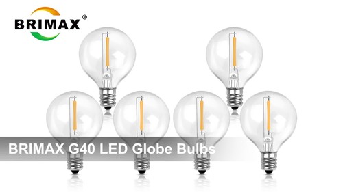 24Pcs G40 LED String Light Bulbs Replacement 1W Clear Globe Bulb 2700K E12 Base - Video 1 of 1