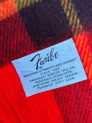 Vintage Faribo Plaid With Fringe Throw Blanket Approximately- 60”x 50” - Picture 7 of 7