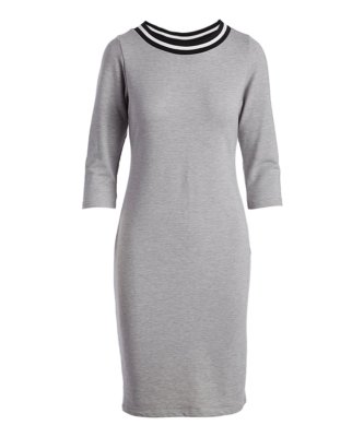 3/4 sleeve bodycon midi dress 3/4 Sleeve Midi Bodycon Dress Metal Grey / Large