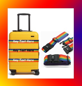 personalised rainbow luggage straps