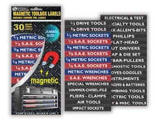 New Jumbo Magnetic Economy Toolbox Labels for  Tool Chests, boxes and storage