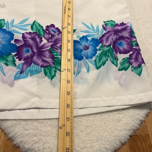 VTG Jade Fashions Mens White Green Floral Polyester Hawaiian Shirt Size 2XL - Picture 11 of 11