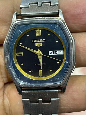 Seiko 5 Automatic 6309-583A Black Dial Men Wrist Watch, Rare