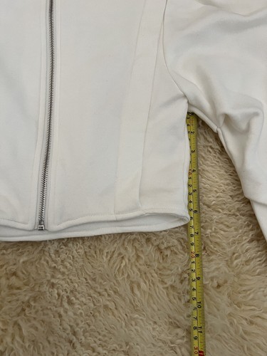 Olivaceous White Crop Sweater Blouse Small Textured Back Zipper Puff Sleeve NWT - Picture 10 of 16