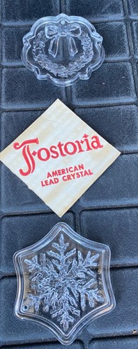 Four Piece - Fostoria American Lead Crystal - Christmas Ornaments - Picture 4 of 11