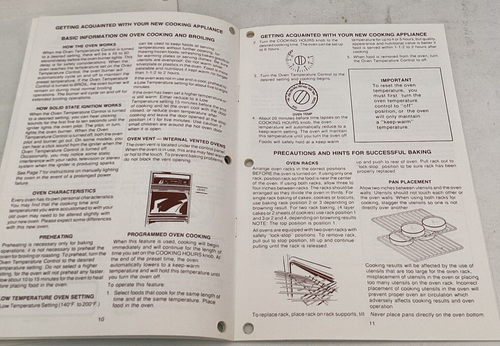 VTG 1984 Maytag Gas Cooktop Built In Wall Oven Manual user's Guide instructions - Picture 4 of 5