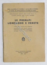 Le Prealpi Lombarde e Venete - Cenni monografici del terreno - 1937