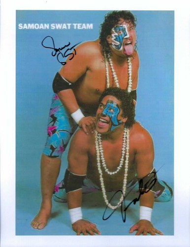 m3029 Samoan Swat Team Samu Fatu signed wrestling Photo w/COA **Bonus**