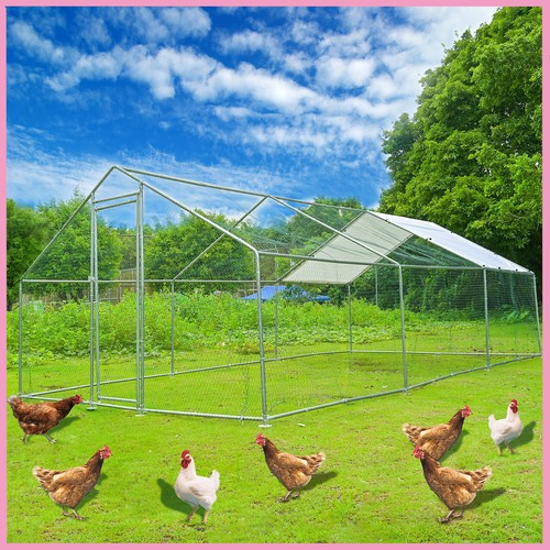 10/13/20ft Outdoor Pet Dog Run House Kennel Shade Cage Walk-in Chicken Coop - Picture 56 of 56