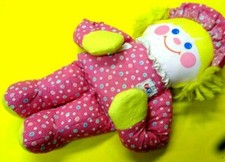 Vintage 1984 Fisher price 1351-1352 Pink Girls Rattle Doll 12" tall-used