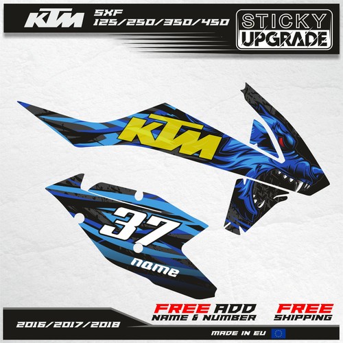 KTM SXF SX 125 250 350 450 2016 2017 2018 Decals Stickers Wrap Graphics Kit - Picture 3 of 7