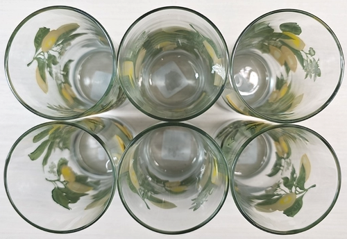 Set 6 bicchieri Royal Norfolk Lemon 16 oz frutta bevande Crisa Greenbrier lotto - Foto 12 di 24