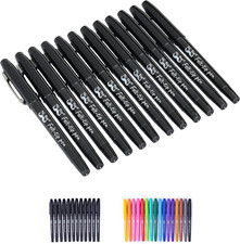 Mr. Pen- Pens, Felt Tip Pens, Black Pens, Fast Dry, No Smear 12 Pack