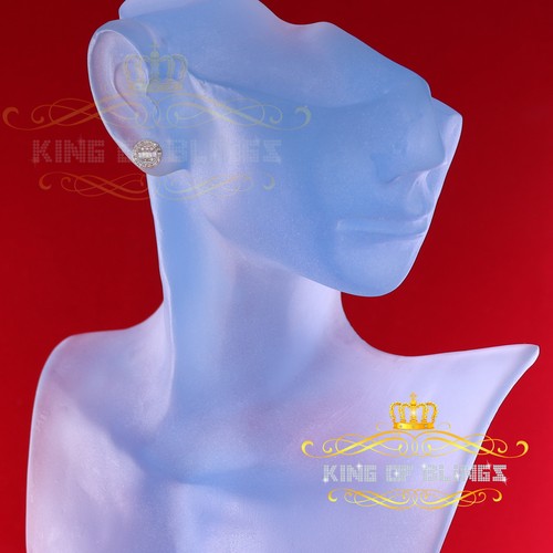 Orecchini tondi stile uomo Aretes Para Hombre argento giallo 925 diamanti 0,20 ct - Foto 3 di 12