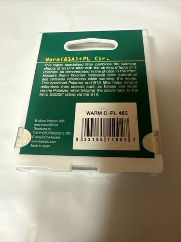 Hoya Moose Filter 46mm Warm Circular Polarizer Sealed - Picture 3 of 4