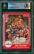 1985-86 Star JEFF MALONE Signed Card #112 Slabbed Auto Washington Bullets SP BAS
