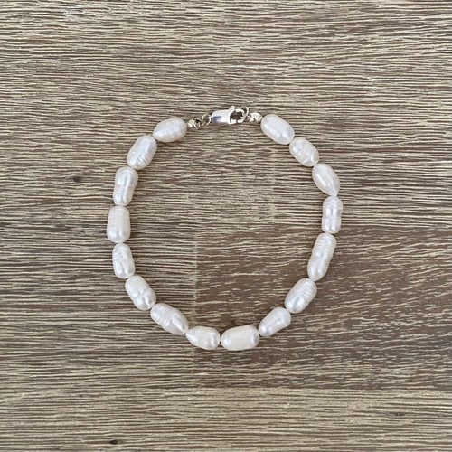 Handmade Real Natural Freshwater Pearl 925 Silver Mens Womens Bracelet Bangle - Picture 6 of 8