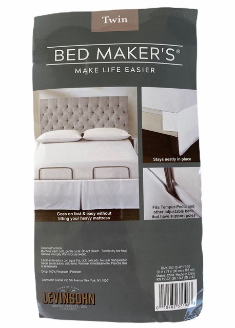 Levinsohn Tailored Bedskirt 15 Drop Wrap Around Style For Adjustable Bed White Levinsohn Tailored Bedskirt 15 Drop, How Do You Put A Dust Ruffle On An Adjustable Bed
