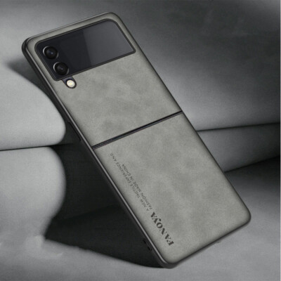 For Samsung Galaxy Z Flip 3/4 Vintage nubuck PU Leather+tpu