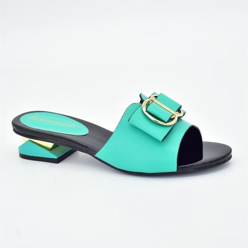 Women Shoes Latest Design Fashion Sandals Shoes Flower Luxury Slippers Blue 2024 - Picture 17 of 18