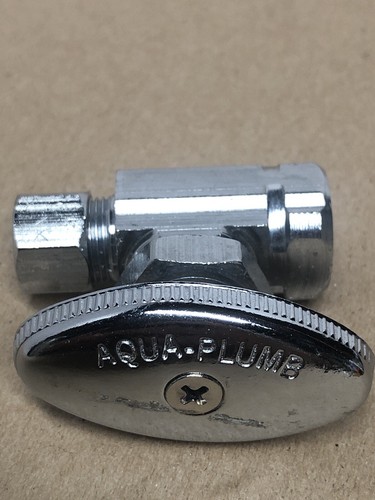 AQUA-PLUMB-3/8 in. FIP x 3/8 in. COMP CHROME BRASS-Shut-Off Valve - Picture 2 of 4