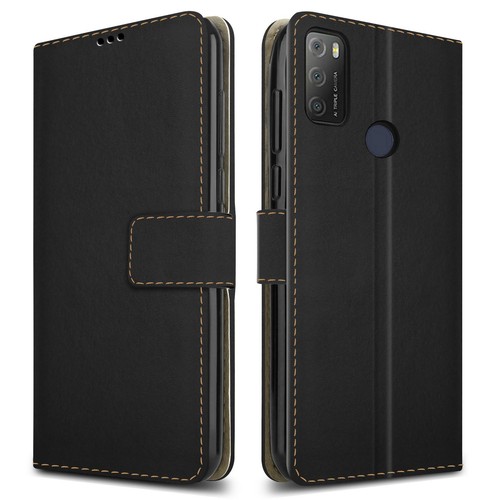 For Alcatel 1S 2021 Case, Slim Leather Wallet Stand Phone Cover + Tempered Glass - Picture 2 of 18